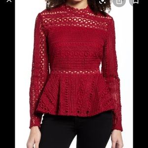 Endless Rose Crochet Lace Peplum Top